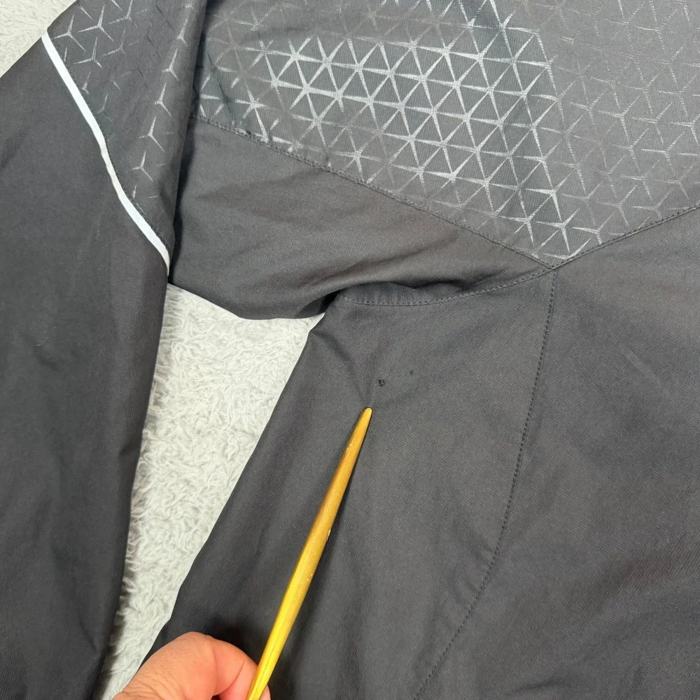The North Face Mens Black Geometric Pattern Full Zip Windbreaker Jacket Size M